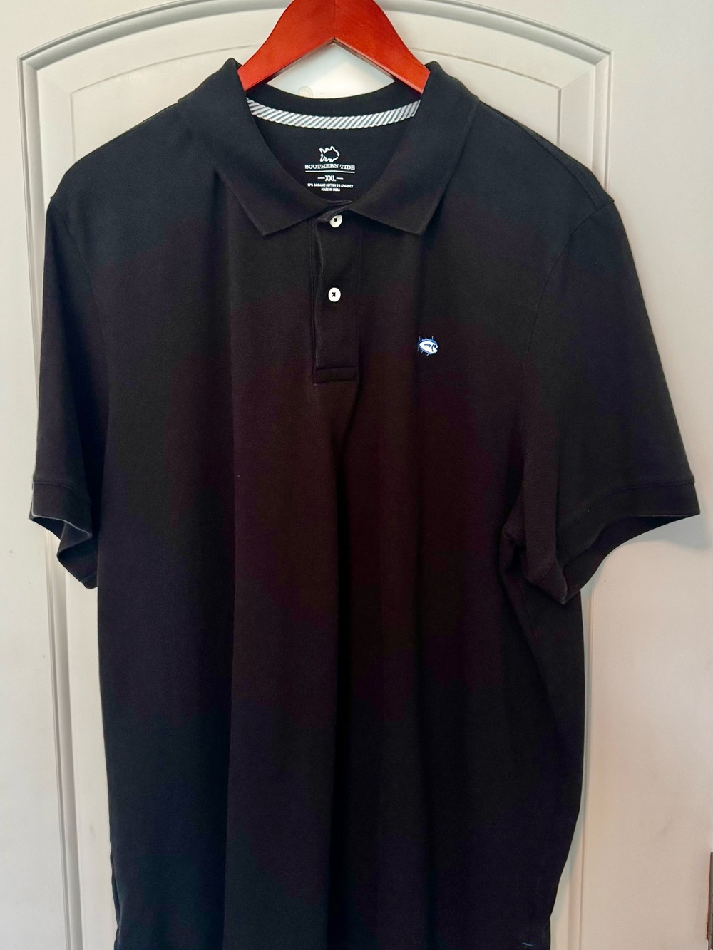 Southern Tide Black Polo Shirt with Embroidered Logo XXL